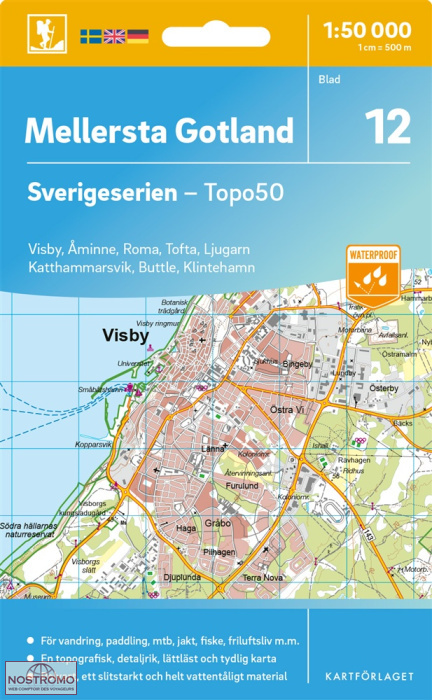012 MELLERSTA GOTLAND | carte topographique Kartförlaget