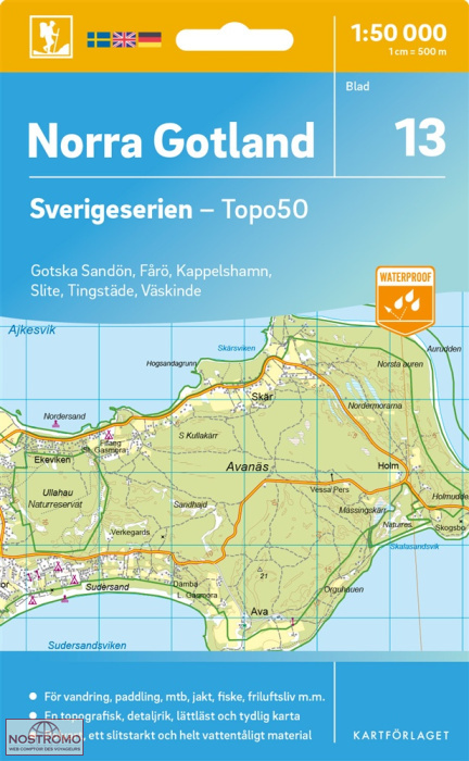 013 NORRA GOTLAND | carte topographique Kartförlaget