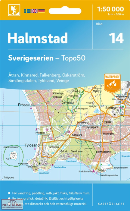 014 HALMSTAD | carte topographique Kartförlaget
