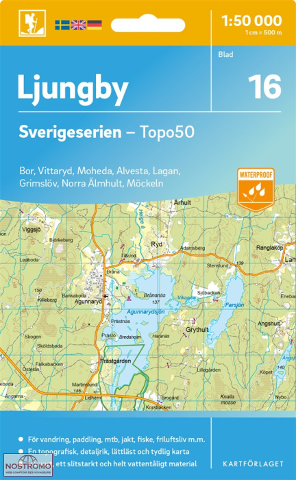 016 LJUNGBY | carte topographique Kartförlaget