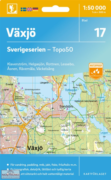 017 VÄXJÖ | carte topographique Kartförlaget