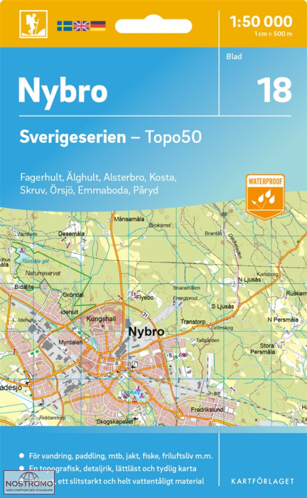 018 NYBRO | carte topographique Kartförlaget