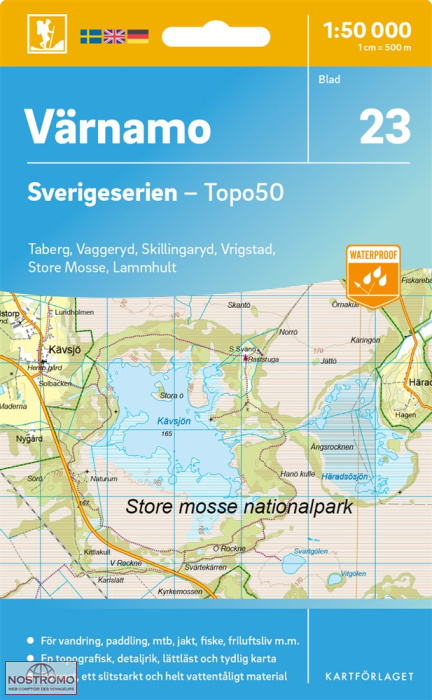 023 VÄRNAMO | carte topographique Kartförlaget