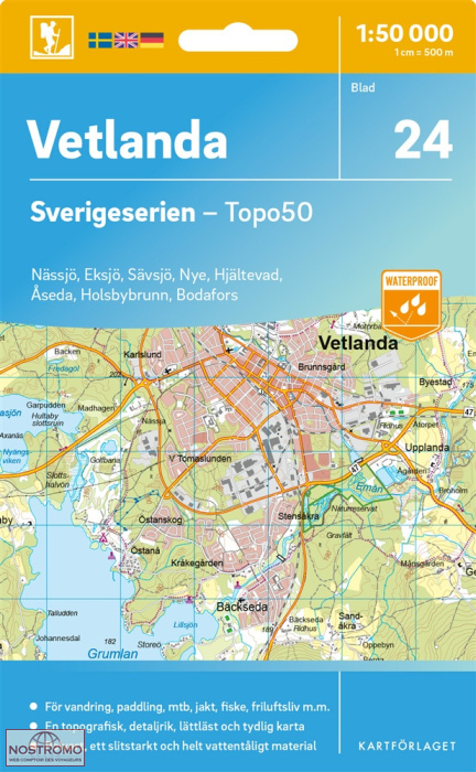 024 VETLANDA | carte topographique Kartförlaget