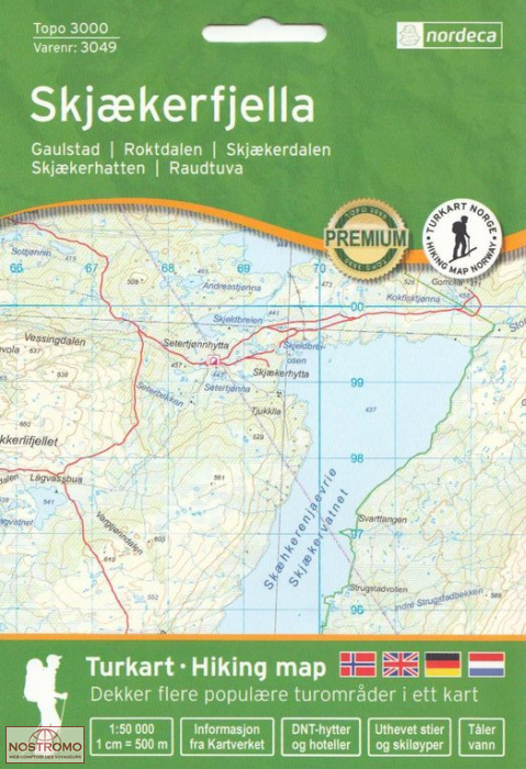 3049 SKJÆKERFJELLA | carte de randonnée Nordeca