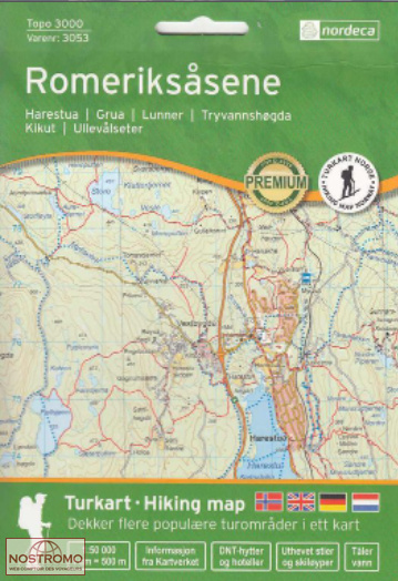 3053 ROMERIKSÅSENE | carte de randonnée Nordeca