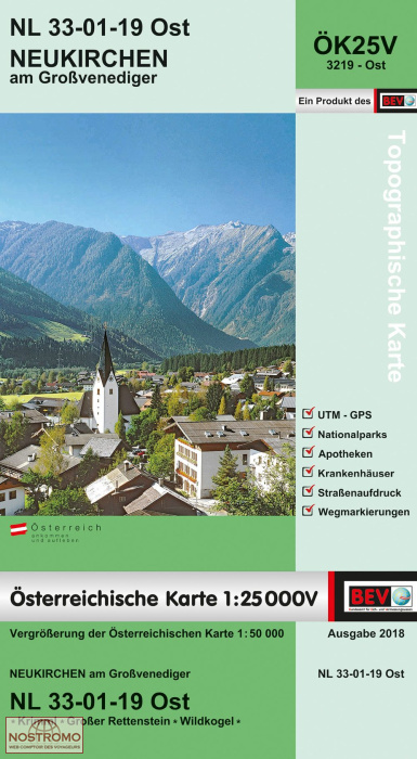 3219-OST NEUKIRCHEN AM GROSSVENEDIGER | carte topographique BEV
