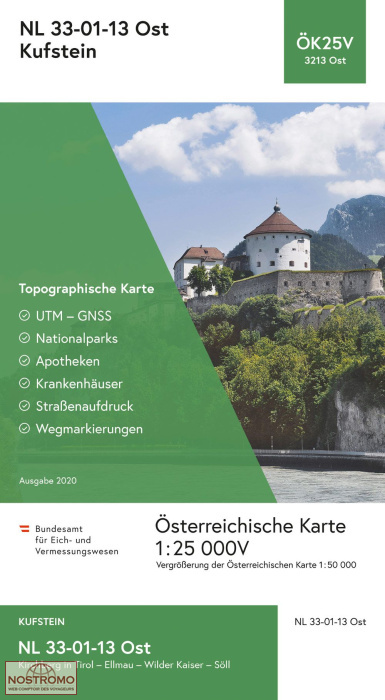 3213-OST KUFSTEIN | carte topographique BEV
