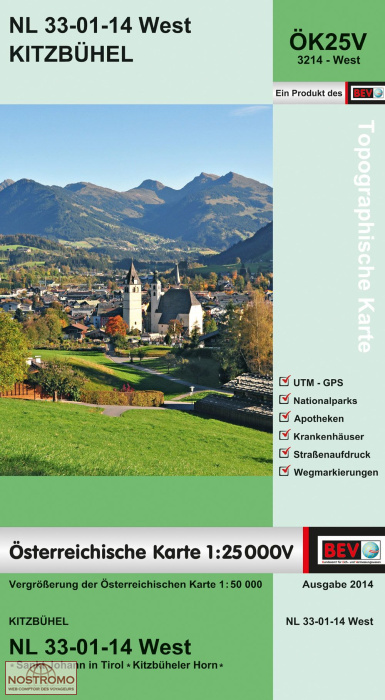 3214-WEST KITZBÜHEL | carte topographique BEV