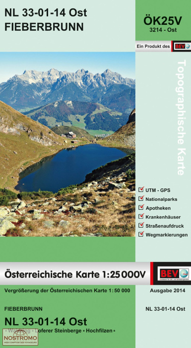 3214-OST FIEDERBRUNN | carte topographique BEV