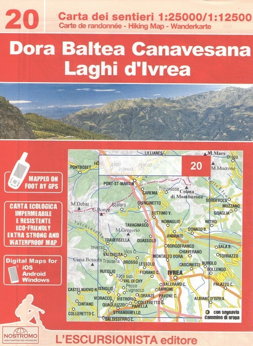 20 DORA BALTEA CANAVESANA | carte de randonnée l'Escursionista