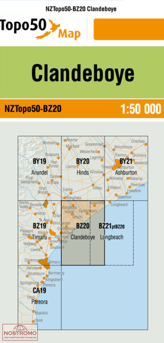 BZ20 CLANDEBOYE | carte topographique LINZ