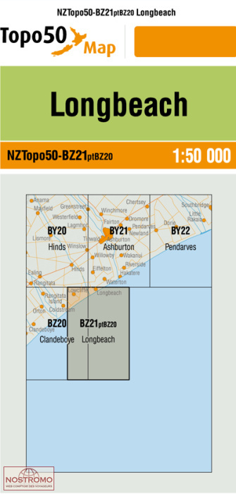 BZ21PTBZ20 LONGBEACH | carte topographique LINZ
