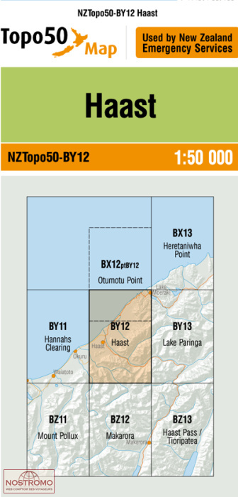 BY12 HAAST | carte topographique LINZ
