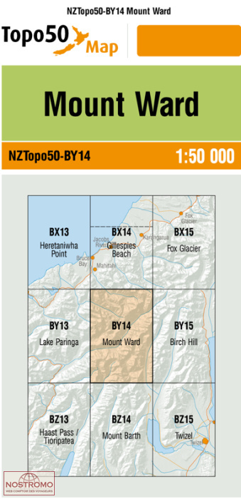 BY14 MOUNT WARD | carte topographique LINZ