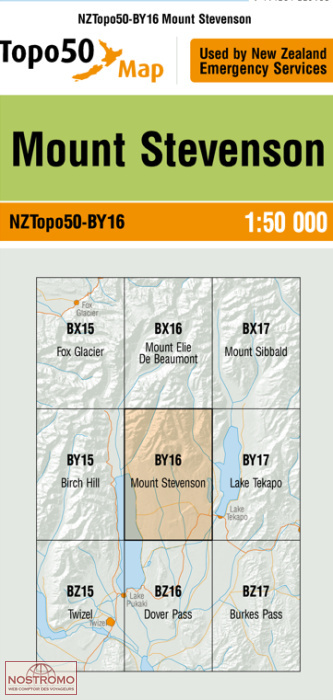 BY16 MOUNT STEVENSON | carte topographique LINZ