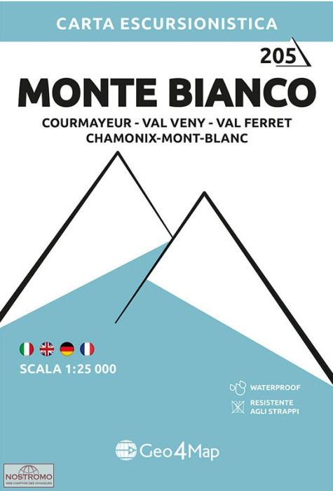 205 MONTE BIANCO | carte de randonnée Geo4map