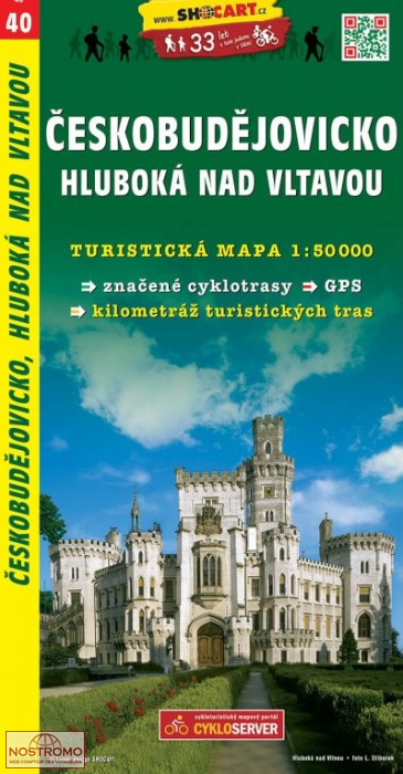 40 ČESKOBUDĚJOVICKO | carte de randonnée Shocart