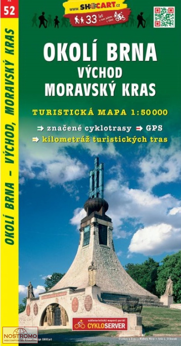 52 OKOLÍ BRNA  VÝCHOD - MORAVSKÝ KRAS | Shocart hiking map