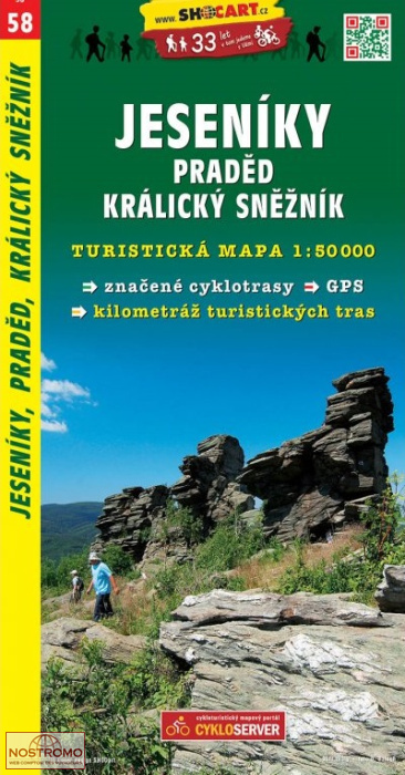 58 JESENÍKY - PRADĚD - KRALICKÝ SNĚŽNÍK | Shocart hiking map