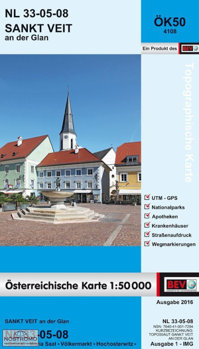 4108 SANKT VEIT AN DER GLAN | carte topographique BEV