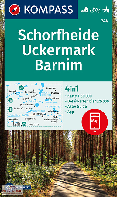 744 SCHORFHEIDE - UCKERMARK - BARNIM | Kompass hiking map