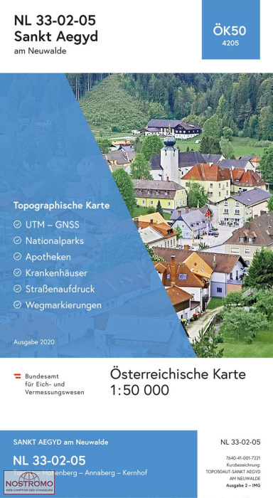 4205 SANKT AEGYD AM NEUWALDE | carte topographique BEV