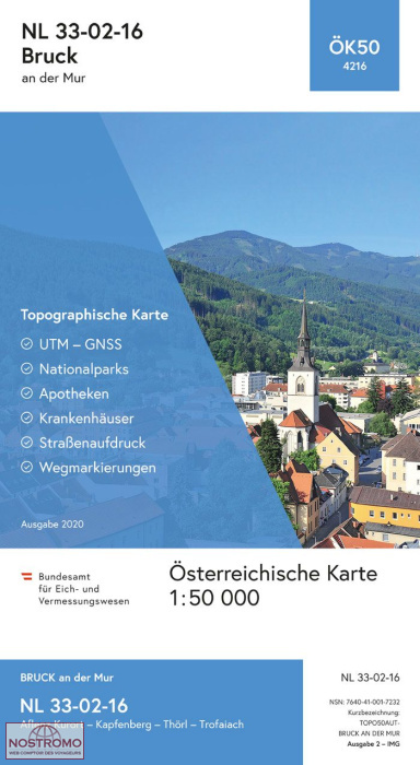 4216 BRUCK AN DER MUR | carte topographique BEV