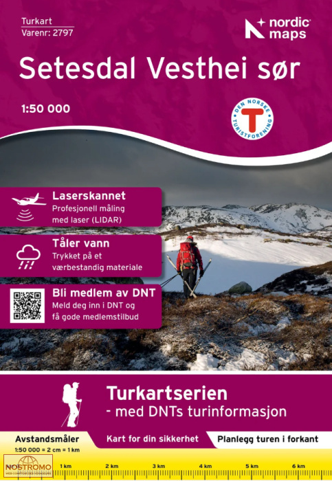 2796 SETESDAL VESTHEI SØR | carte de randonnée Nordic Maps