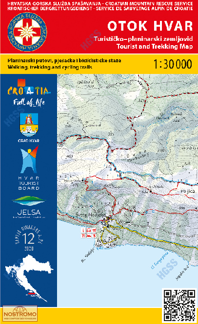 12 OTOK HVAR | carte de randonnée HGSS