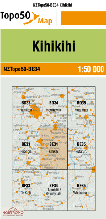 BE34 KIHIKIHI | carte topographique LINZ