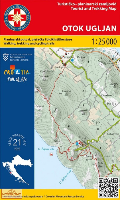 21 OTOK UGLJAN | carte de randonnée HGSS