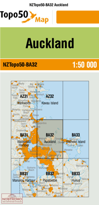 BA32 AUCKLAND | carte topographique LINZ