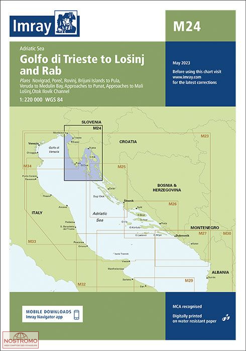 M24 DU GOLFE DE TRIESTE À LOSINJ ET RAB | carte marine Imray