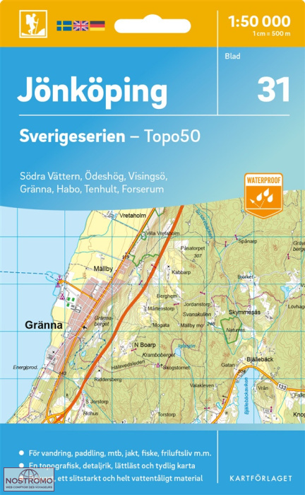 031 JÖNKÖPING | carte topographique Kartförlaget