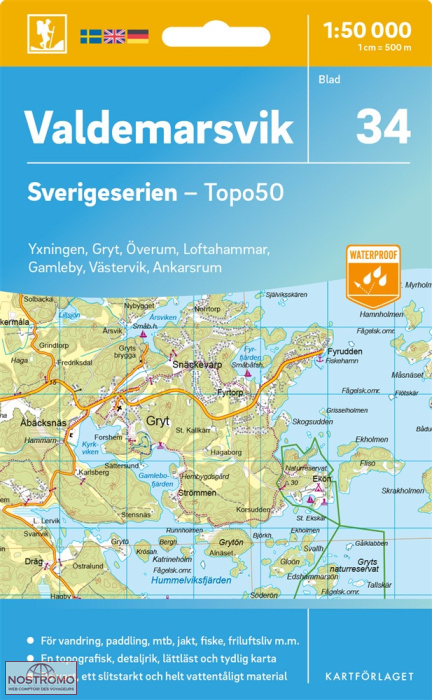 034 VALDEMARSVIK | carte topographique Kartförlaget