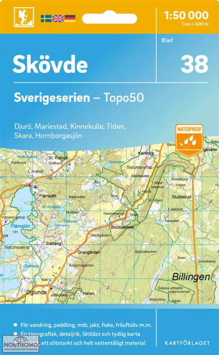 038 SKÖVDE | carte topographique Kartförlaget