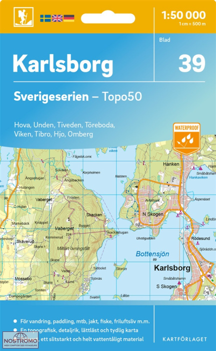039 KARLSBORG | carte topographique Kartförlaget