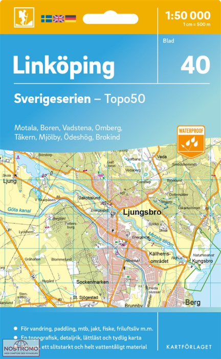 040 LINKÖPING | carte topographique Kartförlaget