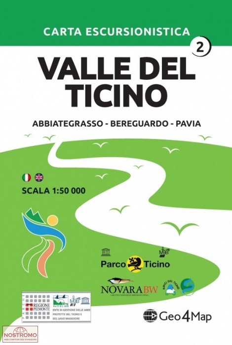 VALLE DEL TICINO 2 : ABBIATEGRASSO - BEREGUARDO - PAVIA | carte de randonnée Geo4map