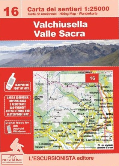 16 VALCHIUSELLA - VALLE SACRA | carte de randonnée l'Escursionista