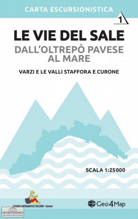 LE VIE DEL SALE - 1 : VARZI E LE VALLI STAFFORA E CURONE | carte de randonnée Geo4map