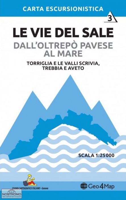 LE VIE DEL SALE - 3 : TORRIGLIA E LE VALLI SCRIVIA, TREBBIA E AVETO | Geo4map hiking map