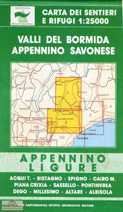 1/2 VALLI DEL BORMIDA - APPENNINO SAVONESE | carte de randonnée Multigraphic