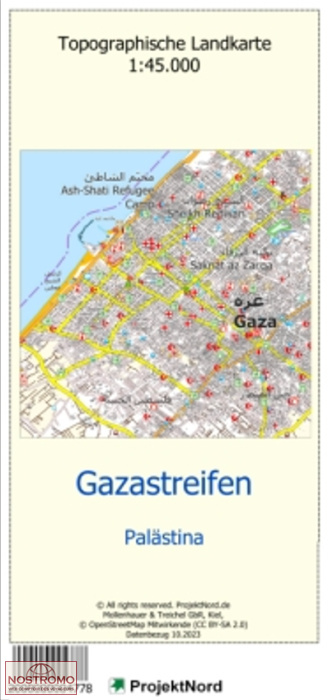 BANDE DE GAZA | carte topographique Projektnord