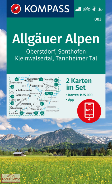 003 ALLGÄUER ALPEN | cartes de randonnée Kompass