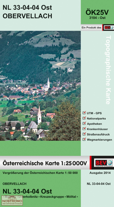 3104-OST OBERVELLACH | carte topographique BEV