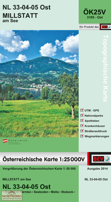 3105-OST MILLSTATT AM SEE | carte topographique BEV