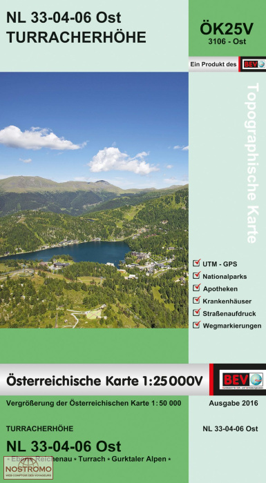 3106-OST TURRACHERHÖHE | carte topographique BEV