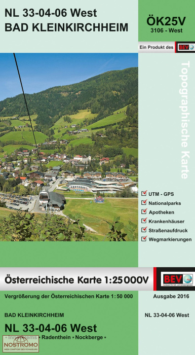 3106-WEST BAD KLEINKIRCHHEIM | carte topographique BEV